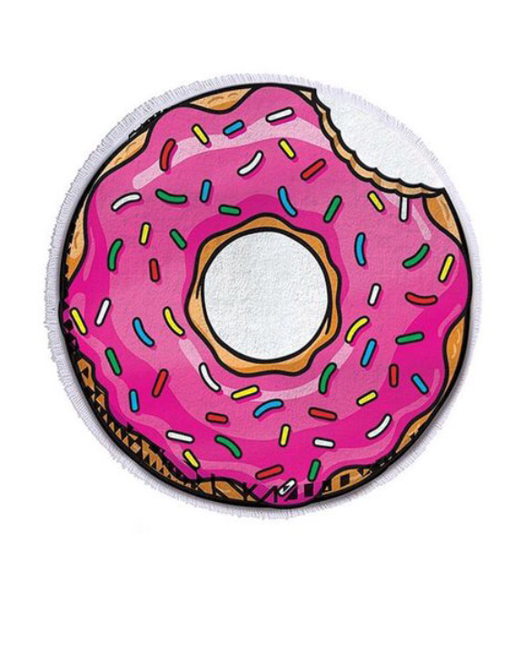 Donut with Sprinkles Round Beach Towel